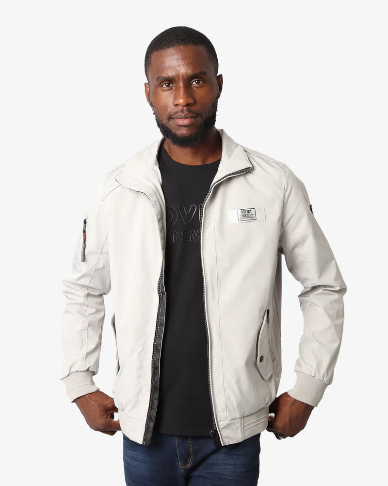Sidney Zip Through Jacket in Cement