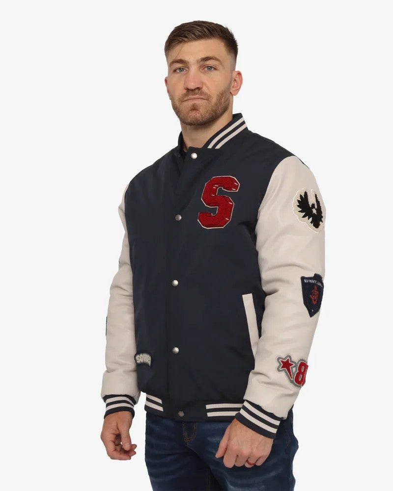 Troyden Baseball Jacket in Navy