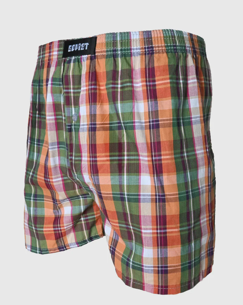 Wayne Woven Check Boxer Shorts in Black & White / Multi