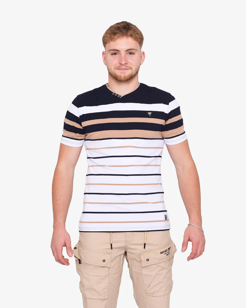 Wells V-Neck Tee in Navy