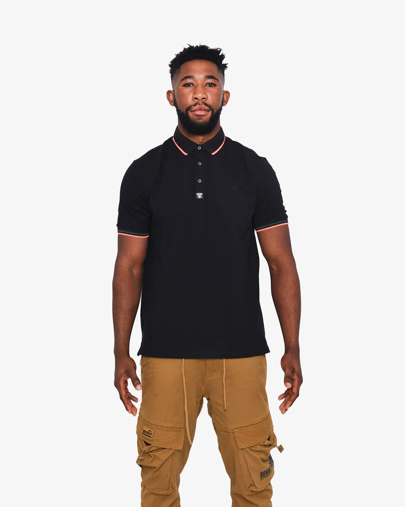 Yuno SS Pique Golfer in Black