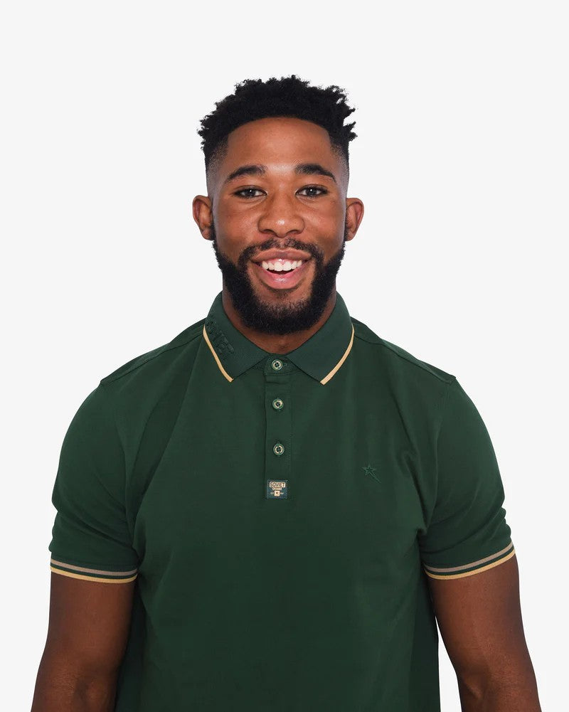 Yuno SS Pique Golfer in Bottle Green