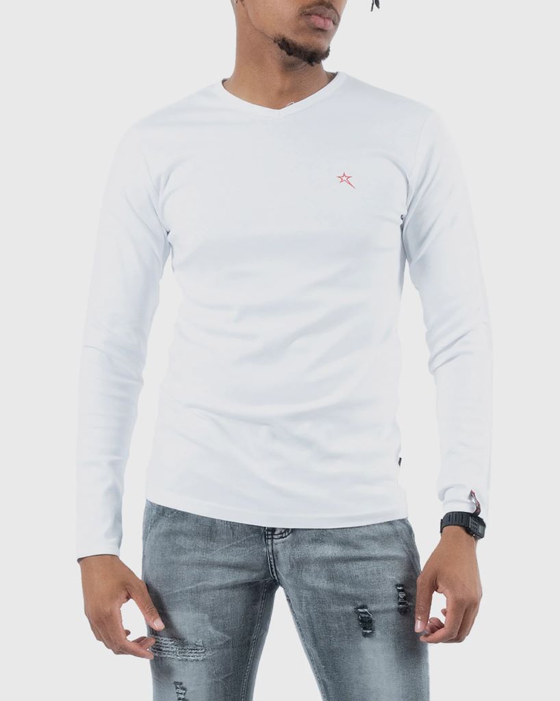 Dust Long Sleeve Tee in White