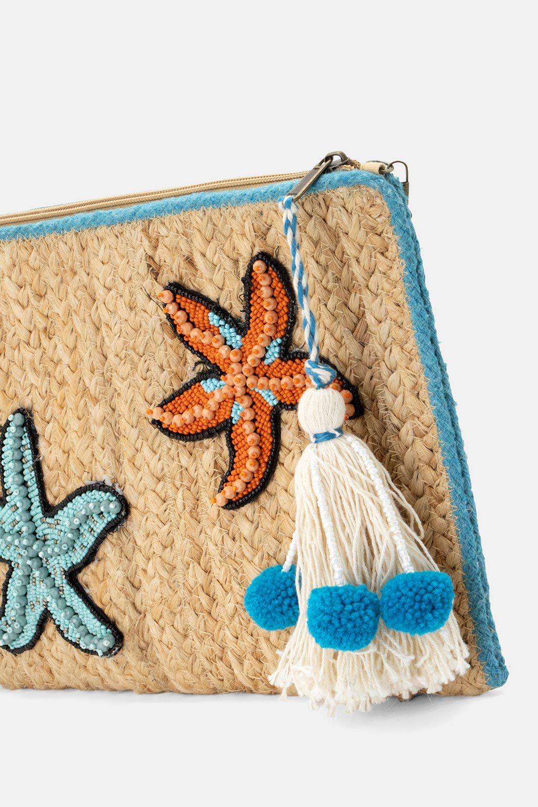 Sea Stars Clutch Bag in Aqua