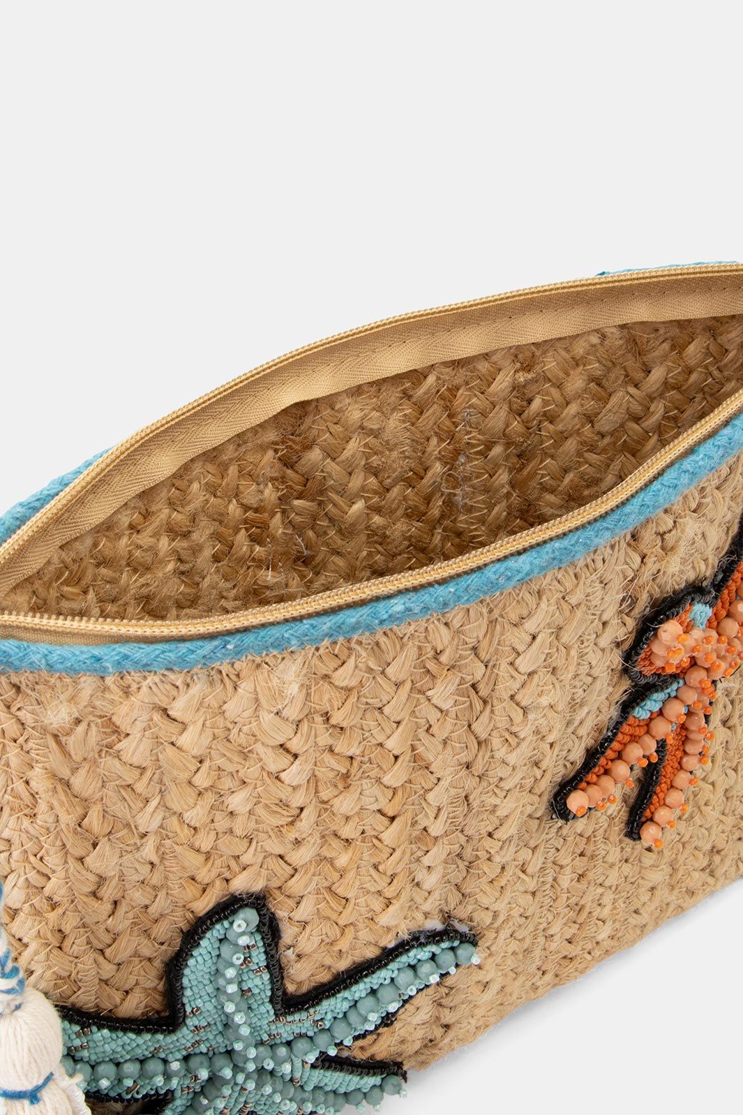 Sea Stars Clutch Bag in Aqua