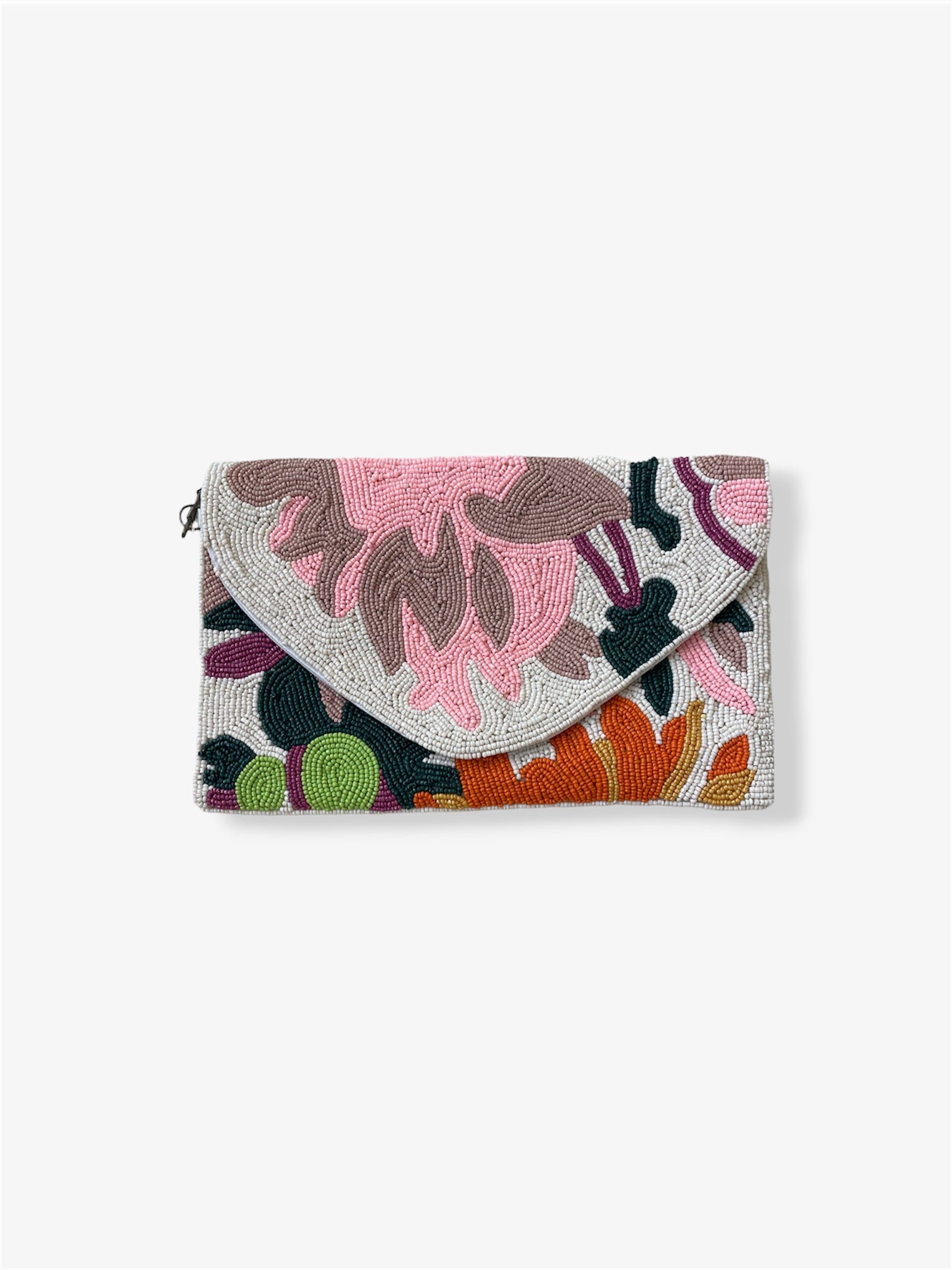 Beaded Clutch Bag in Natural