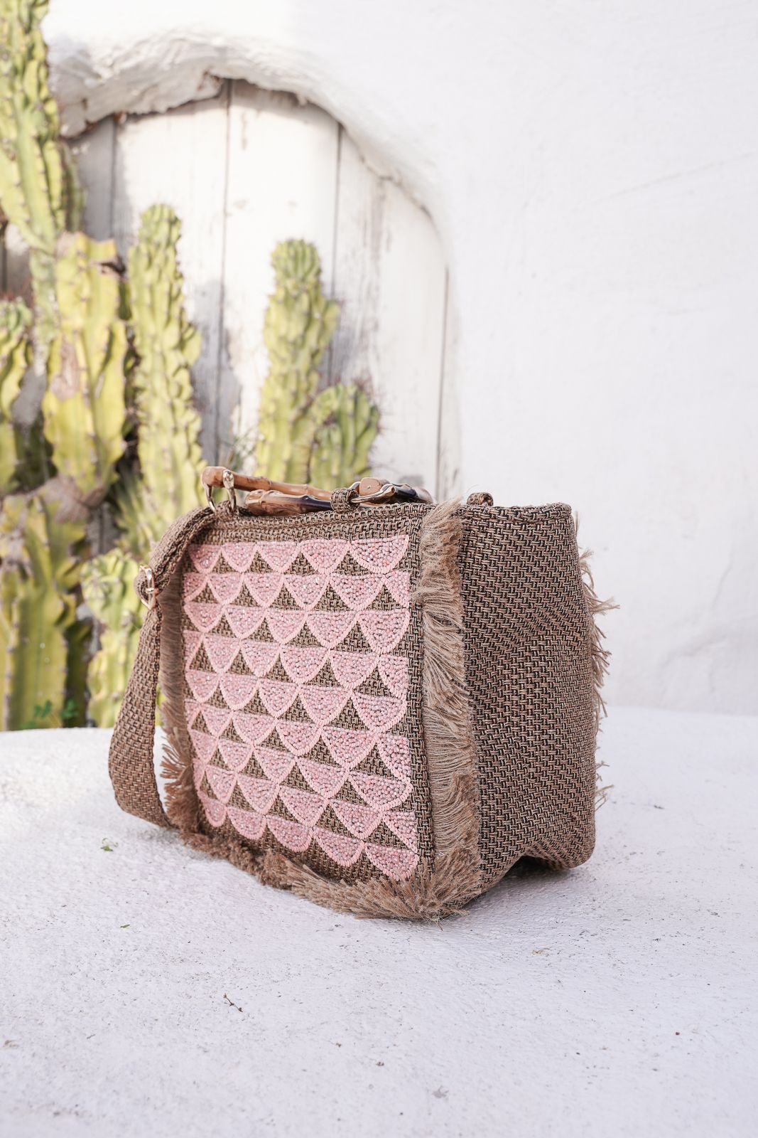 Scalloped Sequin Bag in Pink