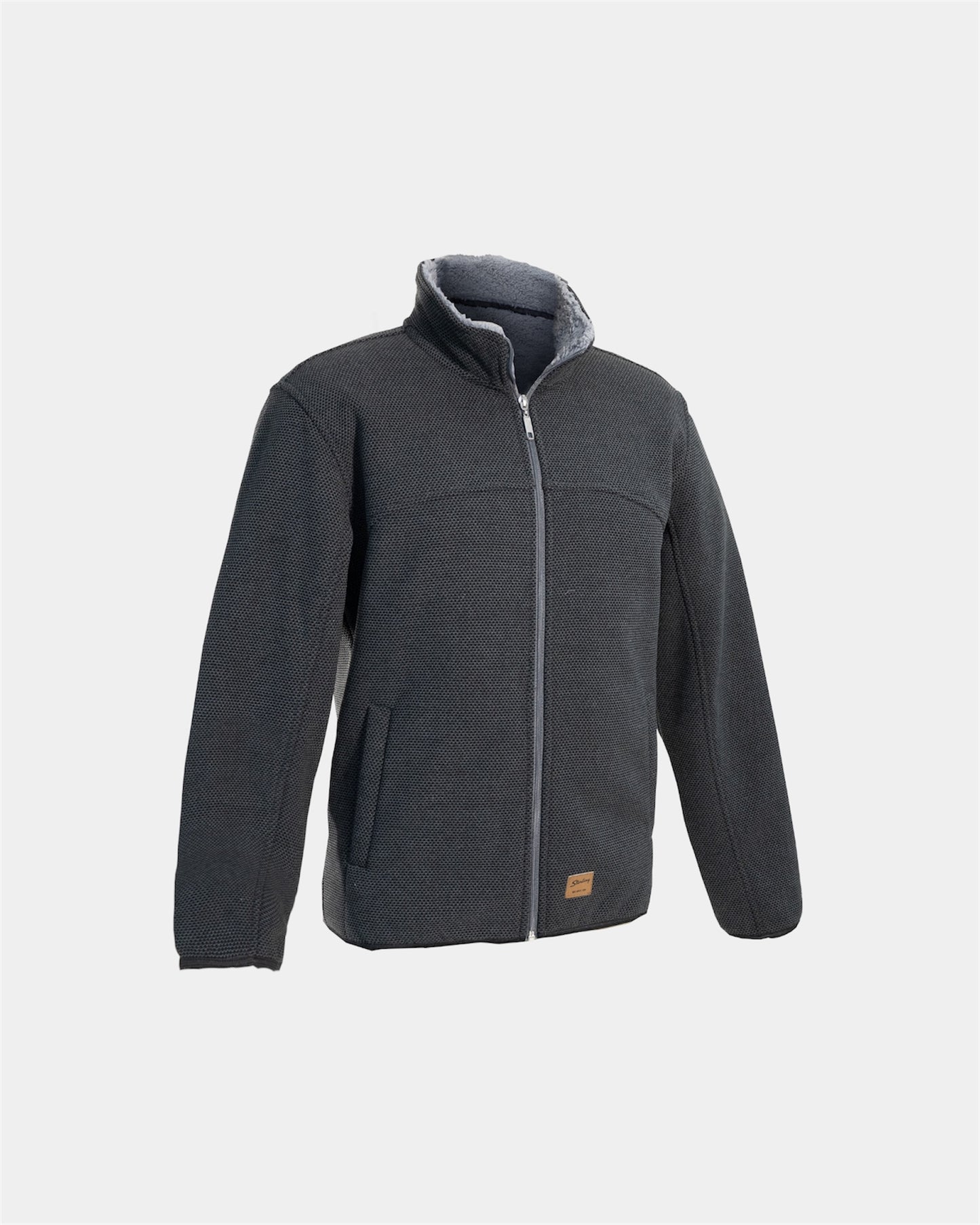 Waffle Sherpa Lined Jacket in Charcoal