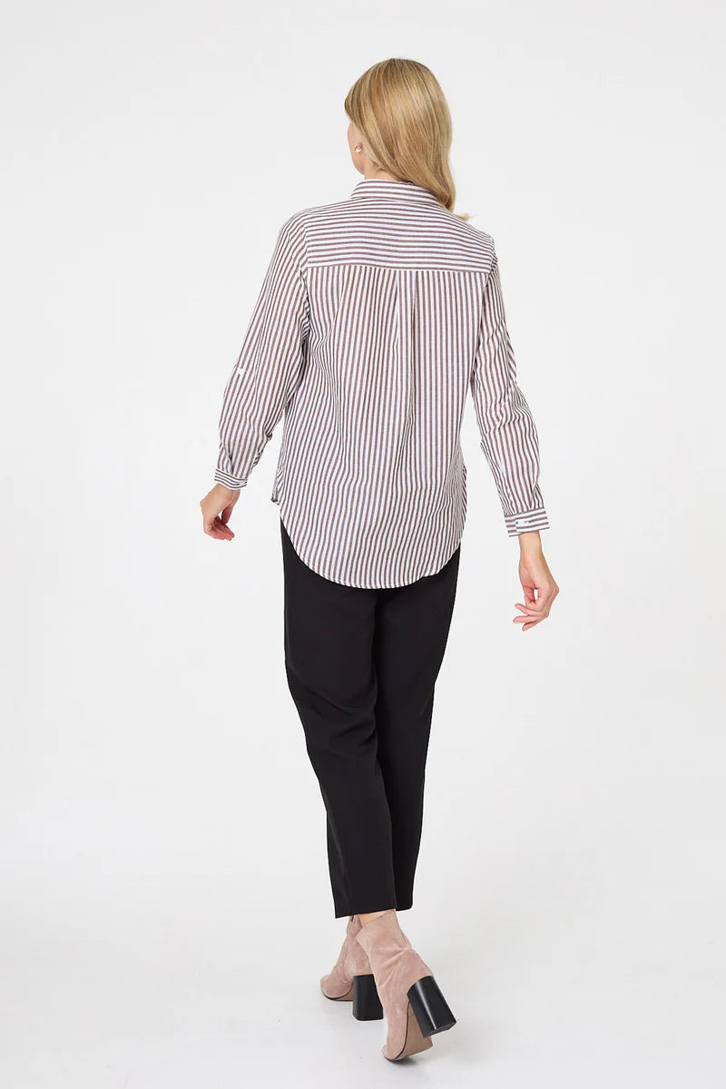 Striped Classic Shirt in Chocolate
