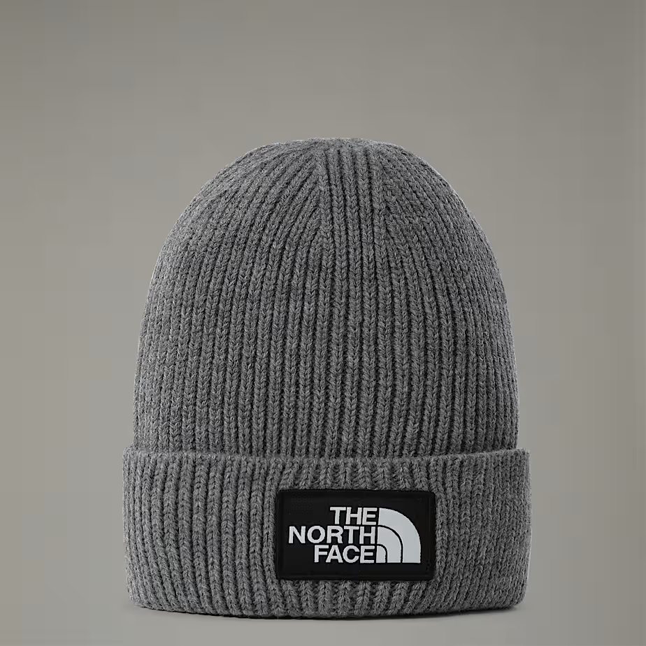 Box Cuffed Logo Beanie in TNF Medium Grey