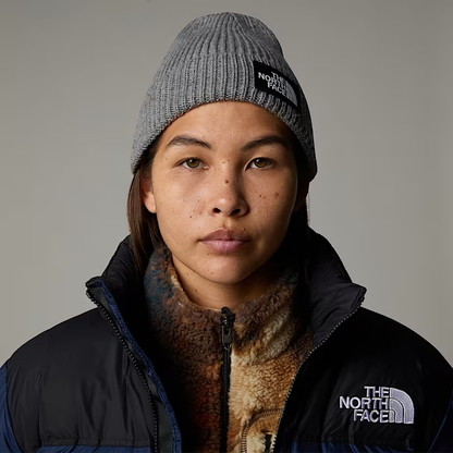 Box Cuffed Logo Beanie in TNF Medium Grey