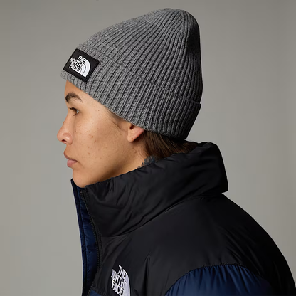 Box Cuffed Logo Beanie in TNF Medium Grey