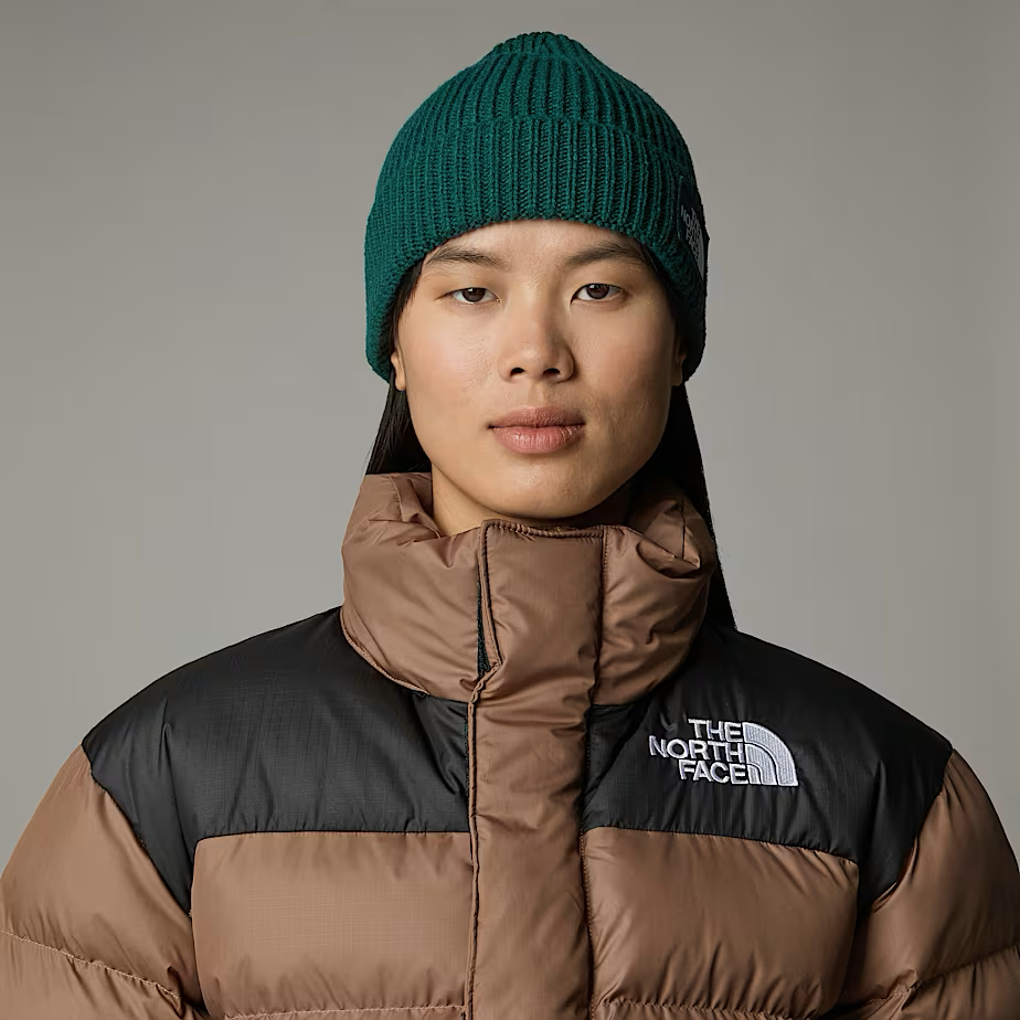 Box Cuffed Logo Beanie in Deep Nori/Duck Green