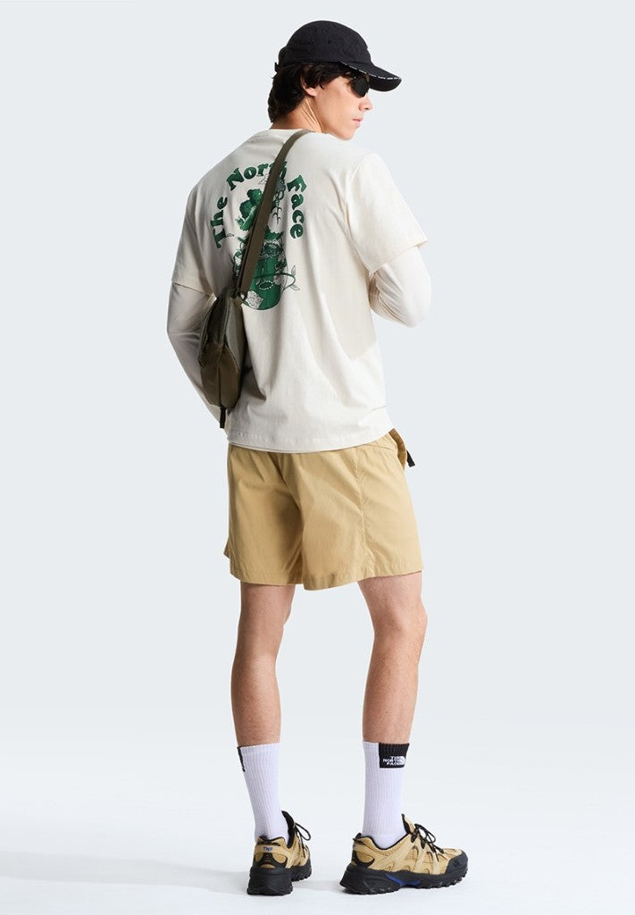 Retro Earth Relaxed SS Tee in White Dune