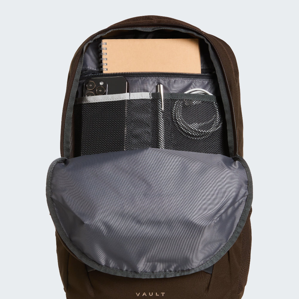 Vault Backpack in Dark Chestnut / Garnet