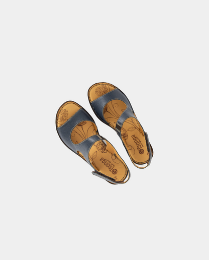 Gadla Lather Sandals in Denim