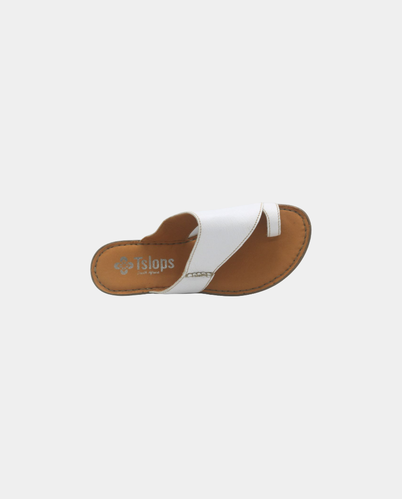 Ligoma Leather Sandal in White