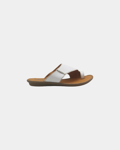 Ligoma Leather Sandal in White