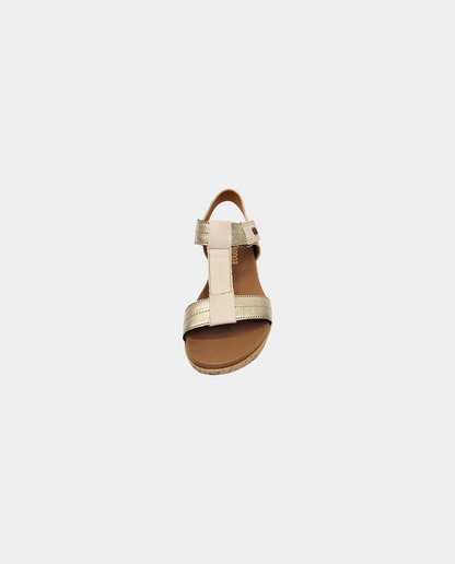 Mafadi Leather Sandal in Cayak Cream / Rose Gold