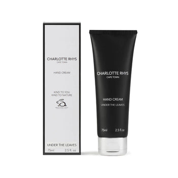 Charlotte Rhys hand cream tube and packaging on a white background