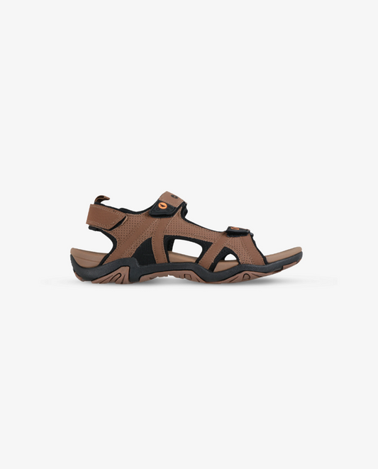 Crater Sandal in Brown/Black/Orange