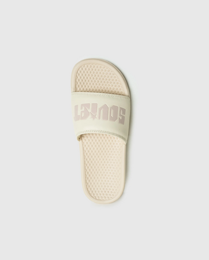 Bahamas Ladies Slides in Cream/Dusty Pink