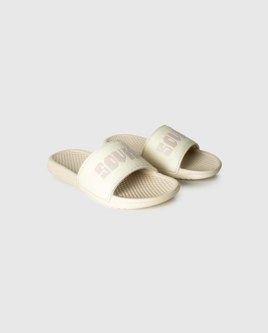 Bahamas Ladies Slides in Cream/Dusty Pink