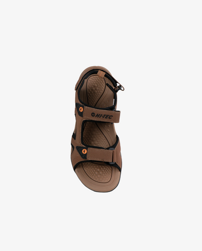 Crater Sandal in Brown/Black/Orange