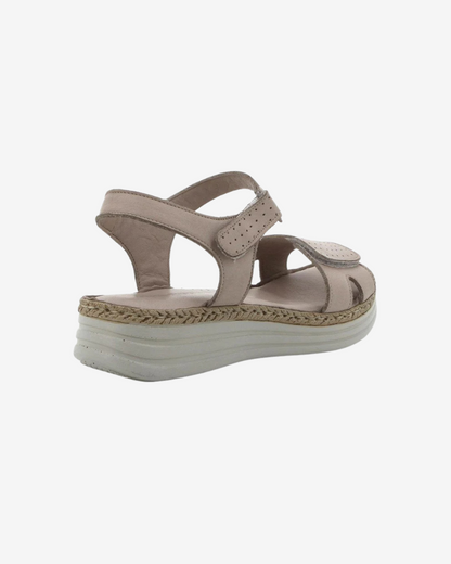 Nala Leather Sandal in Silver Grey
