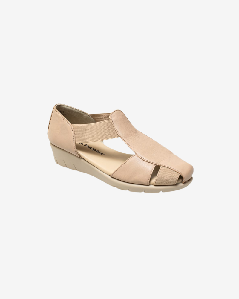 Gia Leather Sandal in Beige
