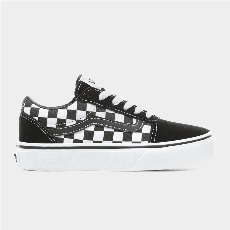 Kids Ward Checkerboard Sneaker in Black/White