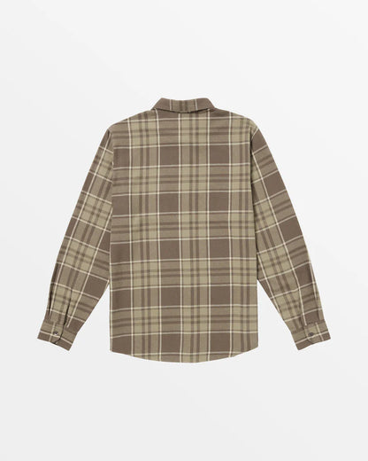 Leland Flannel Check Shirt in Mushroom