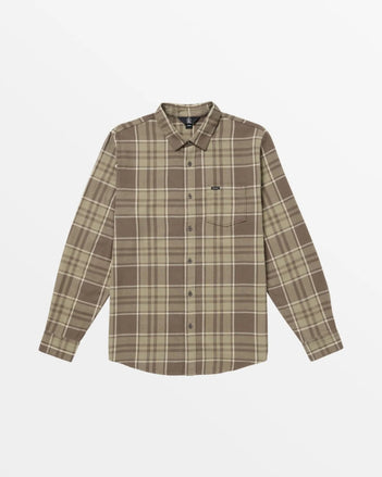Leland Flannel Check Shirt in Mushroom