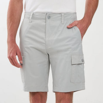 Stretch Cargo Shorts in Light Grey