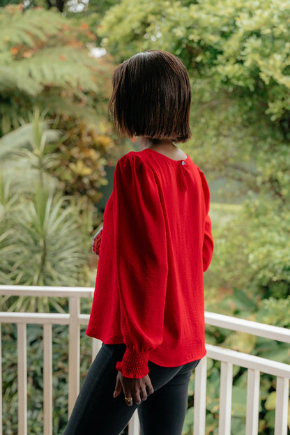 Olivia Airflow Top in Cherry Red