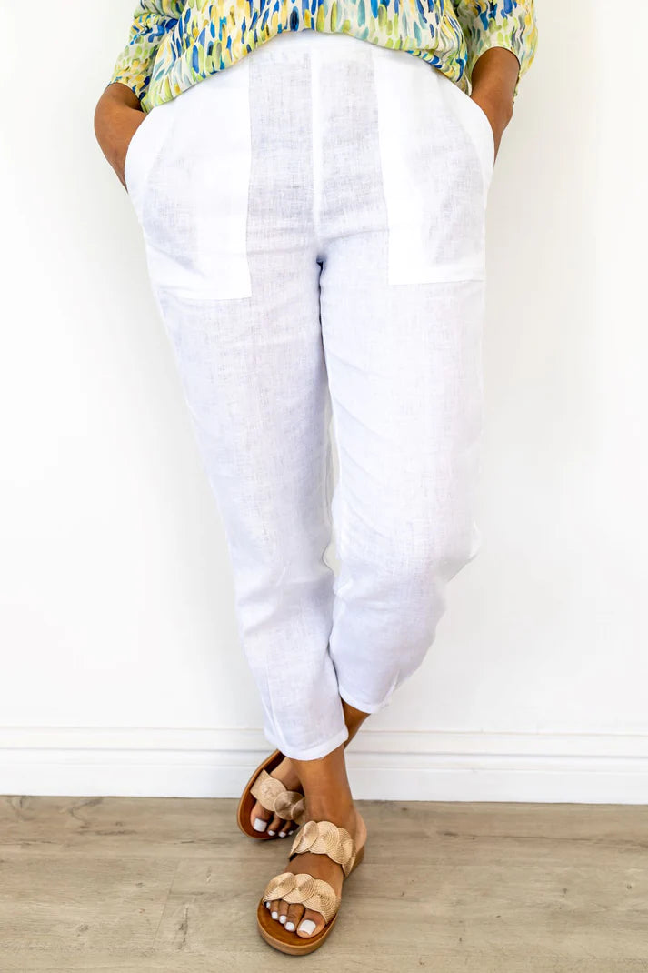 Antibes Linen Pants in White