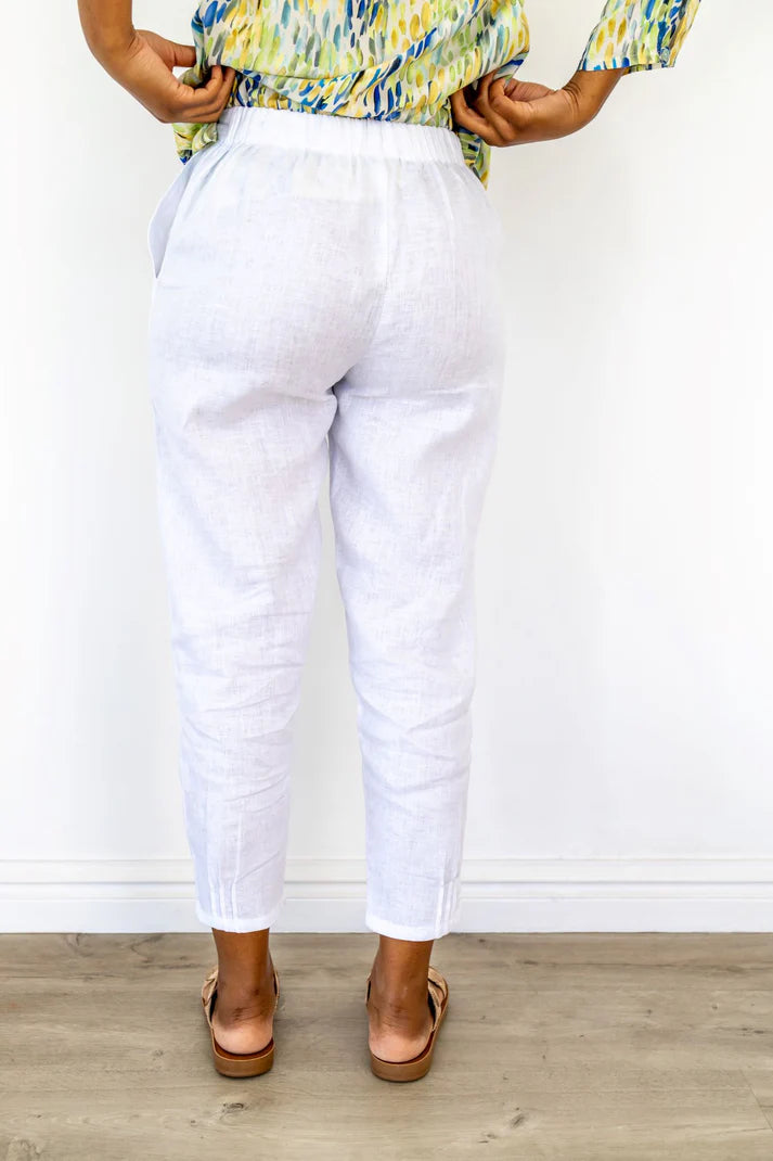 Antibes Linen Pants in White