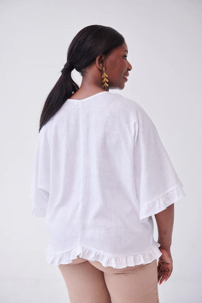 Suzie Frill Top in White