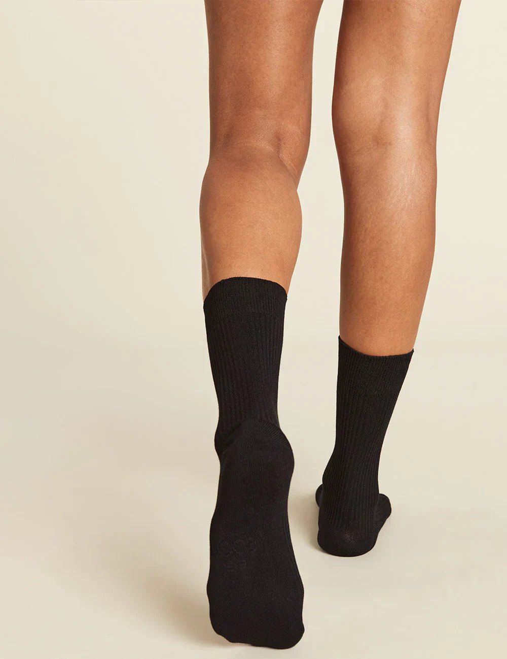Ribbed Crew Socks in Black