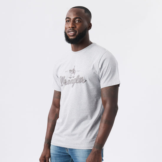 Post SS Tee in Light Grey Heather