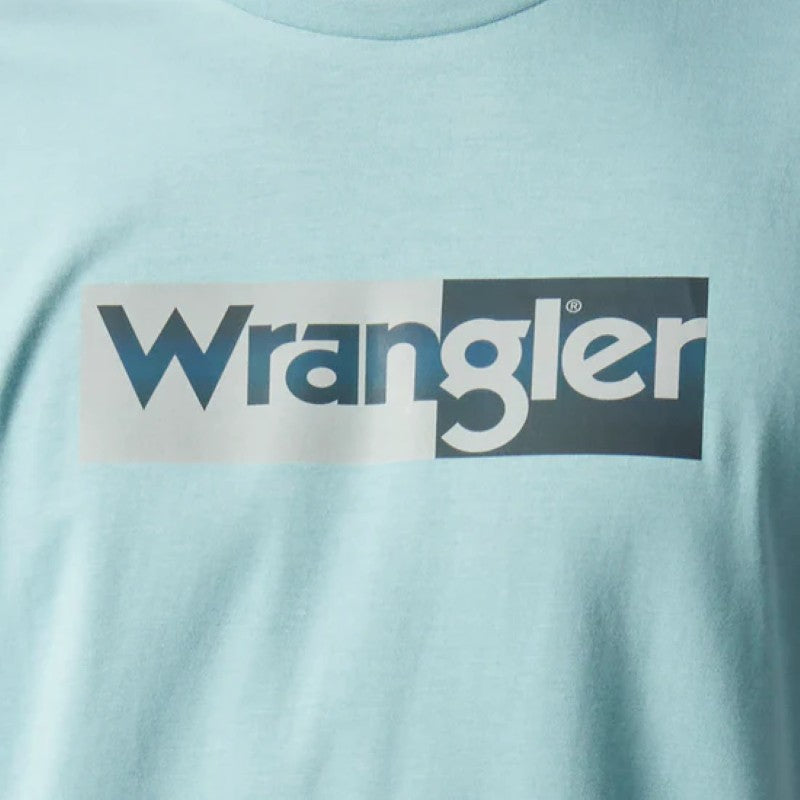 Spilt Logo SS Tee in Shallow Blue