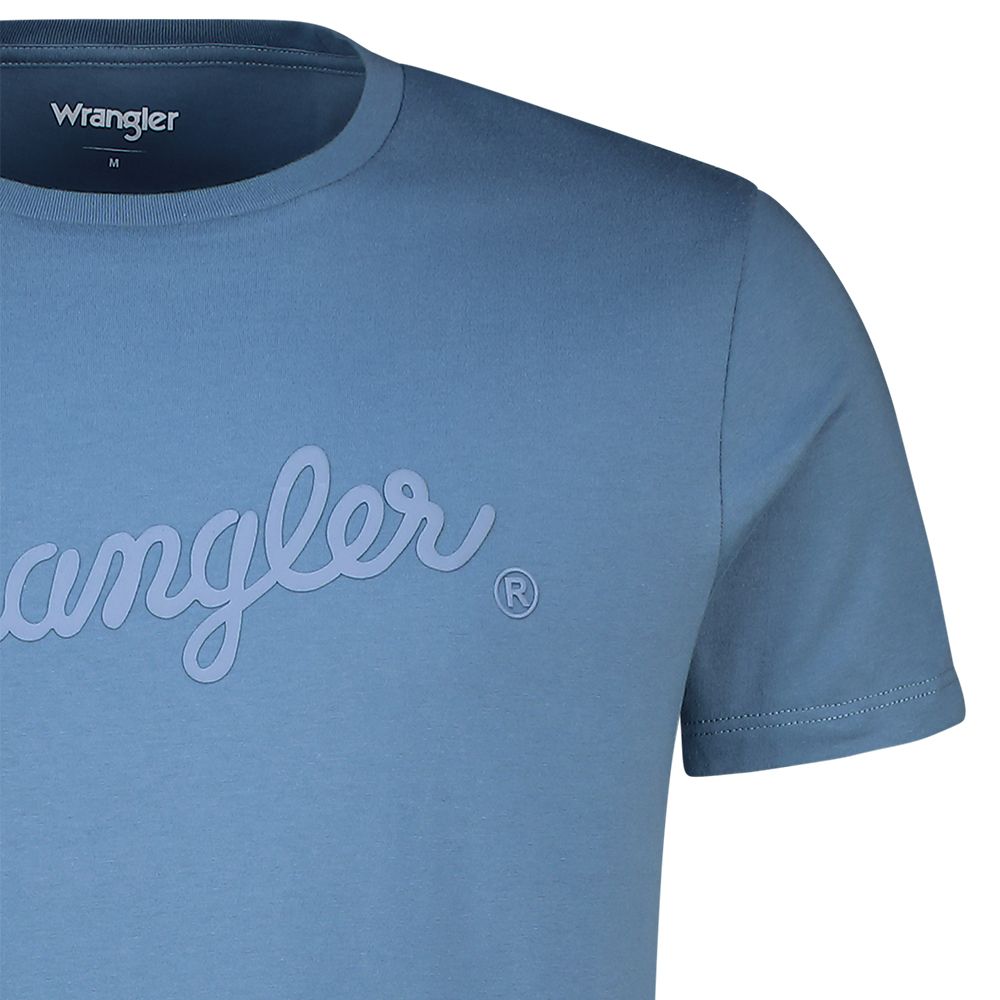 Textured Classic Logo SS Tee in Blue Direct