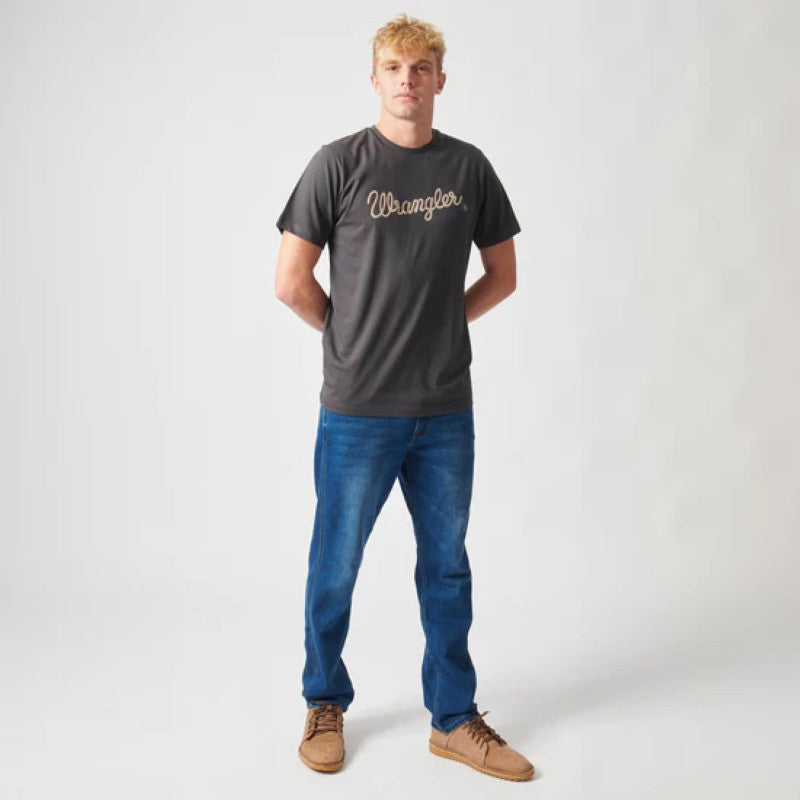 Textured Classic SS Tee in Faded Black