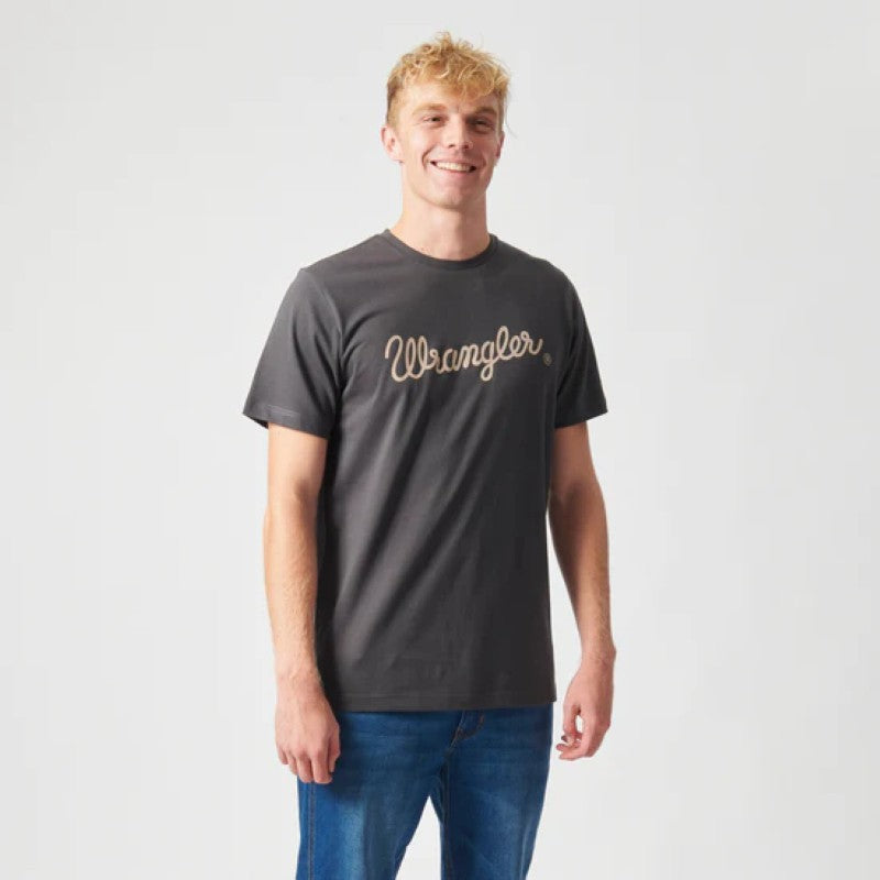 Textured Classic SS Tee in Faded Black