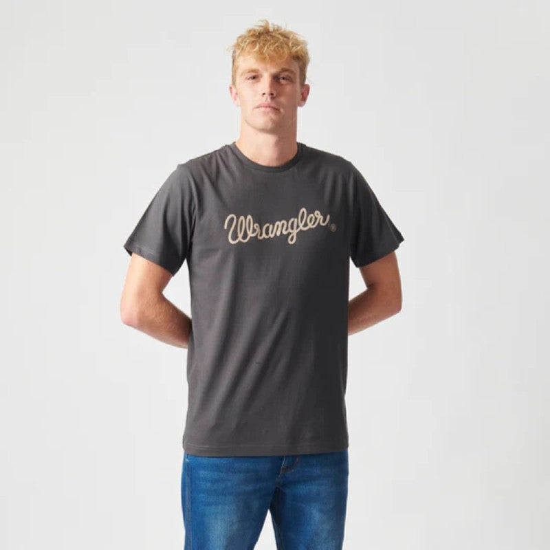 Textured Classic SS Tee in Faded Black