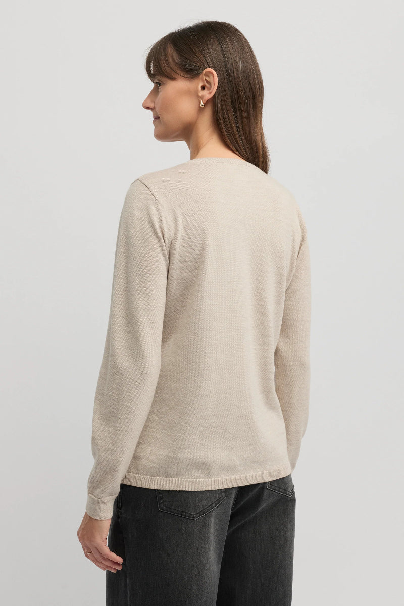 Villa Extra Fine Merino Wool Knit in Almond
