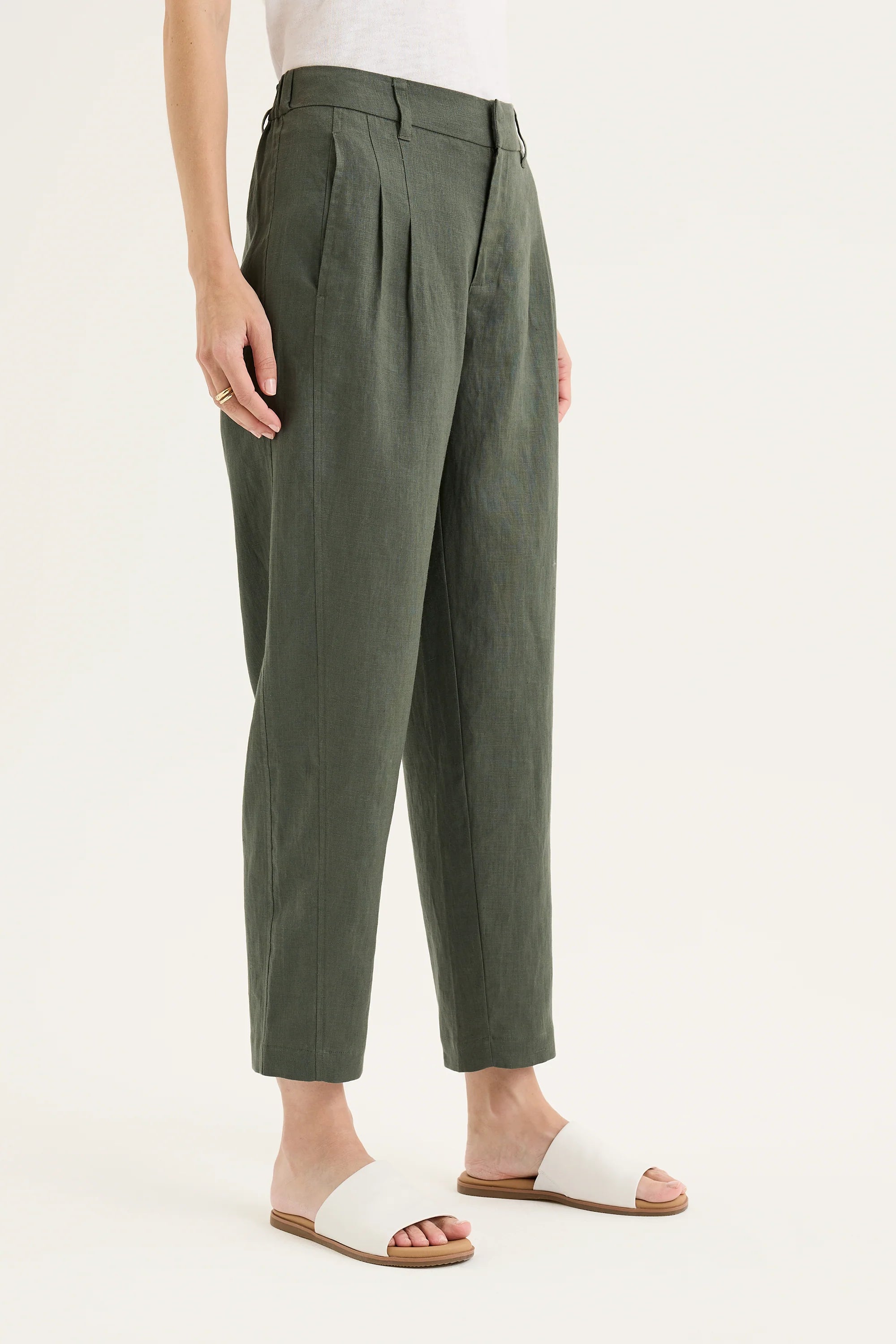 Bodhi Linen Pant in Nori