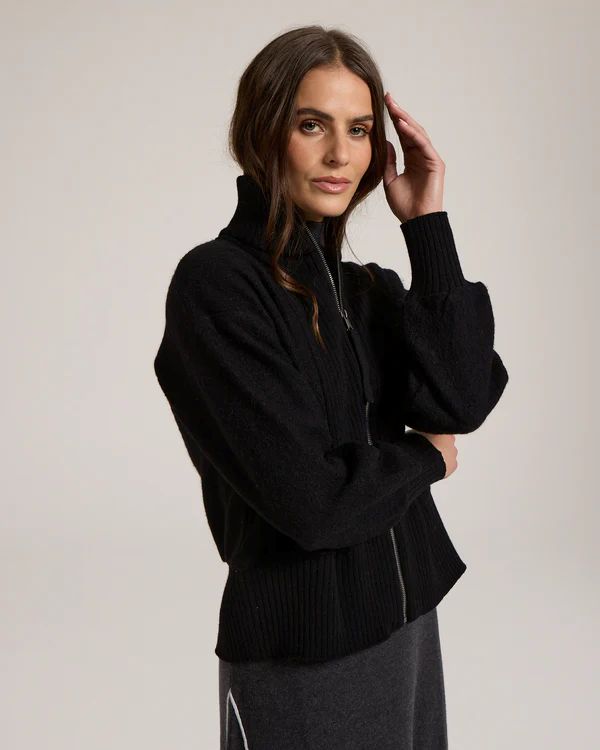 Ember Pure Wool Knit Jacket in Black