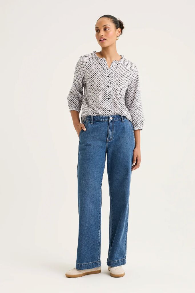 Envy Wide Leg Jean in Mid Wash