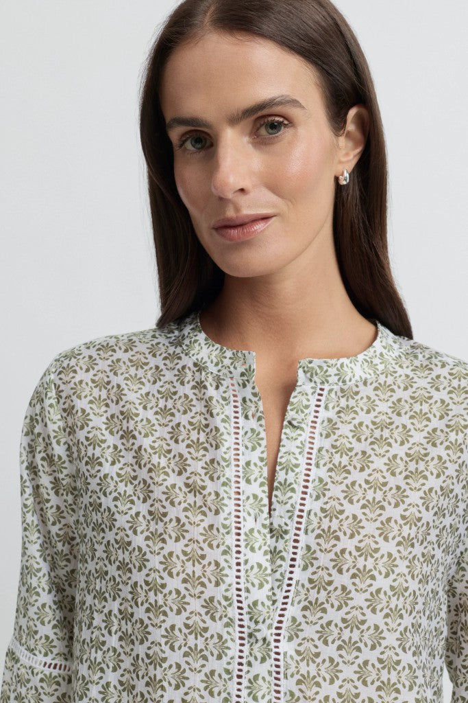 Vine Blouse in Ecru / Lawn